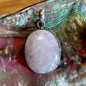 Pink Moonstone Silver Pendant